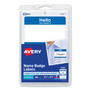 Avery Printable Adhesive Name Badges, 3.38 x 2.33, Blue "Hello", 100/Pack