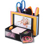 Officemate VersaPlus Desk Organizer,7 Compartments, Plastic, 6.19 x 6.31 x 5.5, Black