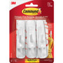 Command Medium Utility Hooks with Adhesive Strips - 3 lb (1.36 kg) Capacity - for Paint, Wood, Tile - White - 6/Pack