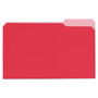 Universal Deluxe Colored Top Tab File Folders, 1/3-Cut Tabs: Assorted, Legal Size, Red/Light Red, 100/Box