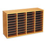 Safco Wood/Laminate Literature Sorter, 36 Compartments, 39.25 x 11.75 x 24, Medium Oak