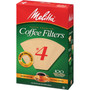 Melitta Super Premium No. 4 Coffee Filters - Gluten-free, Double Crimped, Disposable, Burst Resistant, Tear Resistant - 100 / Pack