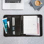 Samsill Professional Zippered Pad Holder/Ring Binder, Pockets, Writing Pad, Vinyl Black