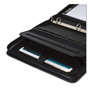 Samsill Professional Zippered Pad Holder/Ring Binder, Pockets, Writing Pad, Vinyl Black