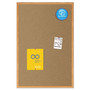 Mead Economy Cork Board with Oak Frame, 48" x 36", Tan Surface, Oak Finished Fiberboard (MDF) Frame
