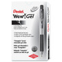 Pentel WOW! Gel Pen, Retractable, Medium 0.7 mm, Black Ink, Clear/Black Barrel, Dozen
