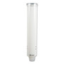 San Jamar Small Pull-type Water Cup Dispenser - 16" Tube - Pull Dispensing - Wall Mountable - Transparent White - Plastic