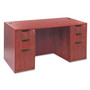 Alera Valencia Series Straight Front Desk Shell, 59.13" x 29.5" x 29.63", Medium Cherry
