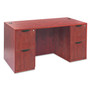 Alera Valencia Series Straight Front Desk Shell, 59.13" x 29.5" x 29.63", Medium Cherry