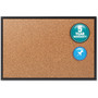 Quartet Classic Series Cork Bulletin Board, 24" x 18", Tan Surface, Black Aluminum Frame