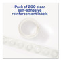 Avery Dispenser Pack Hole Reinforcements, 0.25" Dia, Clear, 200/Pack, (5721)
