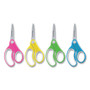 Westcott Soft Handle Kids Scissors, Pointed Tip, 5" Long, 1.75" Cut Length, Straight Assorted Color Handles, 12/Pack
