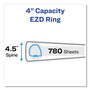 Avery Durable View Binder with DuraHinge and EZD Rings, 3 Rings, 4" Capacity, 11 x 8.5, Black, (9800) View Product Image