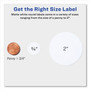 Avery Round Print-to-the Edge Labels with SureFeed and EasyPeel, 2" dia, Matte White, 300/Pack (AVE22877) View Product Image