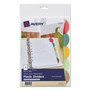 Avery Insertable Style Edge Tab Plastic Dividers, 7-Hole Punched, 5-Tab, 8.5 x 5.5, Translucent, 1 Set
