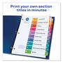 Avery Customizable TOC Ready Index Multicolor Tab Dividers, Uncollated, 10-Tab, 1 to 10, 11 x 8.5, White, 24 Sets