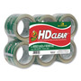 Duck Heavy-Duty Carton Packaging Tape, 3" Core, 3" x 54.6 yds, Clear, 6/Pack