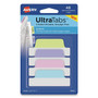Avery Ultra Tabs Repositionable Tabs, Margin Tabs: 2.5" x 1", 1/5-Cut, Assorted Pastel Colors, 48/Pack