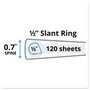 Avery Durable View Binder with DuraHinge and Slant Rings, 3 Rings, 0.5" Capacity, 11 x 8.5, Black