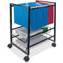 Advantus Mobile File Cart with Sliding Baskets, Metal, 2 Drawers, 1 Bin, 12.88" x 15" x 21.13", Black