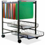 Vertiflex Mobile File Cart - 4 Casters - Steel - 16" Width x 13" Depth x 19.50" Height - Black Steel Frame - Black