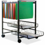 Vertiflex Mobile File Cart - 4 Casters - Steel - 16" Width x 13" Depth x 19.50" Height - Black Steel Frame - Black