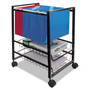 Advantus Mobile File Cart with Sliding Baskets, Metal, 2 Drawers, 1 Bin, 12.88" x 15" x 21.13", Black