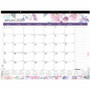 Blueline Passion Floral Desk Pad Calendar - Julian Dates - Monthly - 12 Month - January 2026 to December 2026 - 1 Month Single Page Layout