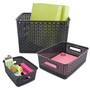 Advantus Weave Bins, 9.88 x 7.38 x 4, Black, 3/Pack (AVT40326) View Product Image