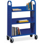 Lorell Single-sided Book Cart - 3 Shelf - Round Handle - 5" Caster Size - Steel - 32" Width x 14" Depth x 46" Height - (LLR99934)