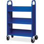 Lorell Single-sided Book Cart - 3 Shelf - Round Handle - 5" Caster Size - Steel - 32" Width x 14" Depth x 46" Height - (LLR99934)
