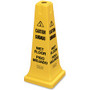 Rubbermaid Commercial 25" Safety Cone - English, Spanish - Print/Message "Caution Wet Floor" - 10.5" Width x 25.8" Height x 10.5" Depth - Cone Shape - Sturdy, Multilingual