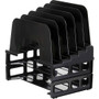 Officemate Tray/Incline Sorter Combo - 5 Compartment(s) - 14" Height x 9.12" Width x 13.50" Depth - Desktop - Stackable - Black