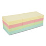 Universal Self-Stick Note Pad Cabinet Pack, 3" x 3", Assorted Pastel Colors, 90 Sheets/Pad, 24 Pads/Pack (UNV35695) View Product Image