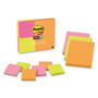 Post-it Notes Super Sticky Pads in Energy Boost Collection Colors, (6) Unruled 3" x 3" Pads, (3) Note Ruled 4" x 6" Pads, 90 Sheets/Pad, 9 Pads/Set View Product Image