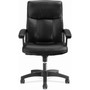 HON HVL151 Executive High-Back Leather Chair, Supports Up to 250 lb, 17.75" to 21.5" Seat Height, Black