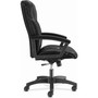 HON HVL151 Executive High-Back Leather Chair, Supports Up to 250 lb, 17.75" to 21.5" Seat Height, Black