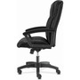 HON HVL151 Executive High-Back Leather Chair, Supports Up to 250 lb, 17.75" to 21.5" Seat Height, Black