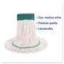 Boardwalk Super Loop Wet Mop Head, Cotton/Synthetic Fiber, 5" Headband, Medium Size, White, 12/Carton (BWK502WHCT) View Product Image