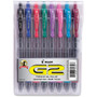 Pilot G2 8-pack Bold Gel Roller Pens - 1 mm Bold Pen Point - Retractable - Black, Blue, Burgundy, Green, Pink, Purple, Red, Teal Ink - Gel-based - Clear Barrel