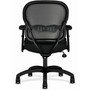 HON Wave Mesh Mid-Back Task Chair, Supports Up to 250 lb, 18" to 22.25" Seat Height, Black