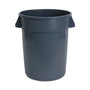 Boardwalk Round Waste Receptacle, 32 gal, Linear-Low-Density Polyethylene, Gray