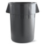 Boardwalk Round Waste Receptacle, 32 gal, Linear-Low-Density Polyethylene, Gray