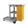 Boardwalk Janitor's Cart, Plastic, 4 Shelves, 1 Bin, 22" x 44" x 38", Gray (BWKJCARTGRA) View Product Image