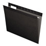 Pendaflex Colored Reinforced Hanging Folders, Letter Size, 1/5-Cut Tabs, Black, 25/Box
