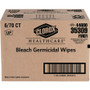 Clorox Healthcare Bleach Germicidal Wipes, 1-Ply, 6.75 x 9, Unscented, White, 70/Canister, 6 Canisters/Carton