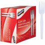 Genuine Joe Heavyweight White Plastic Forks - Disposable - White