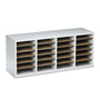 Safco Wood/Laminate Literature Sorter, 24 Compartments, 39.25 x 11.75 x 16.38, Gray