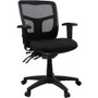 Lorell Ergomesh Swivel Mesh Mid-back Office Chair - Black Seat Color - Fabric Seat Material - Black Back Color - Black Frame Color - 5-star Base
