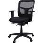 Lorell Ergomesh Swivel Mesh Mid-back Office Chair - Black Seat Color - Fabric Seat Material - Black Back Color - Black Frame Color - 5-star Base